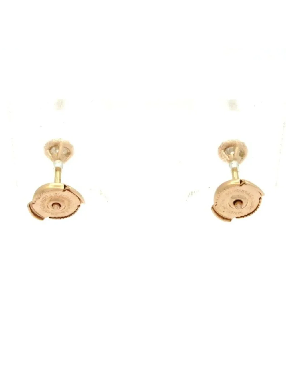 Tiffany & Co Earrings Solesto 18k Pink Gold Diamond Center 0.1 Carat